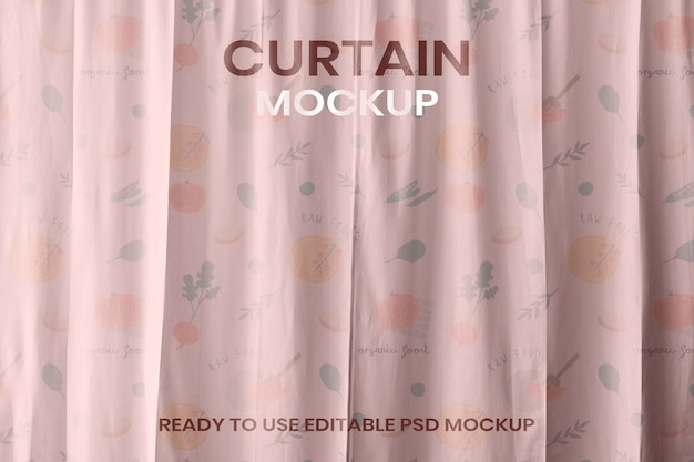 Mockup di drappeggi psd con motivo floreale rosa