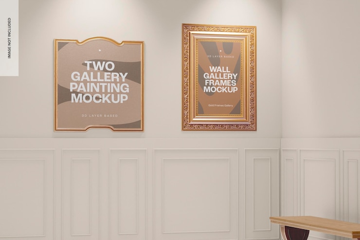 PSD mockup di due dipinti della galleria