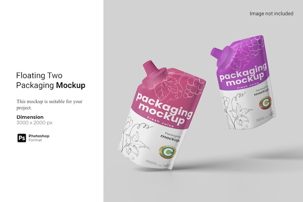 Mockup di due imballaggi galleggianti