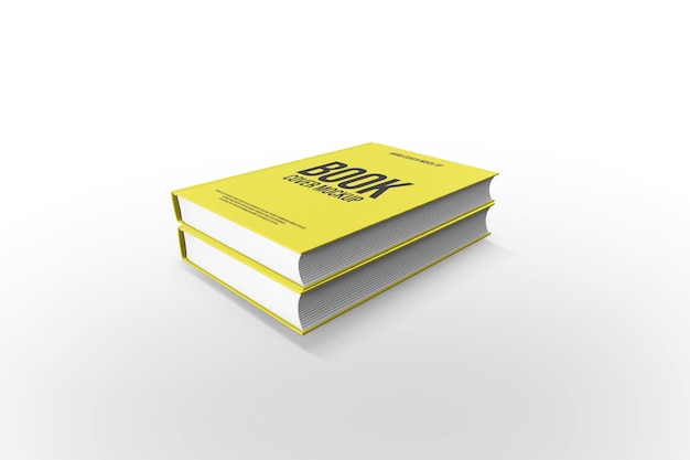 Mockup di due libri impilati gialli