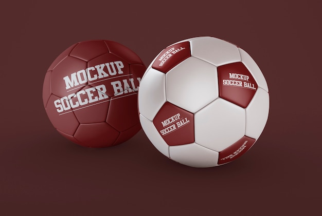 Mockup di due palloni da calcio