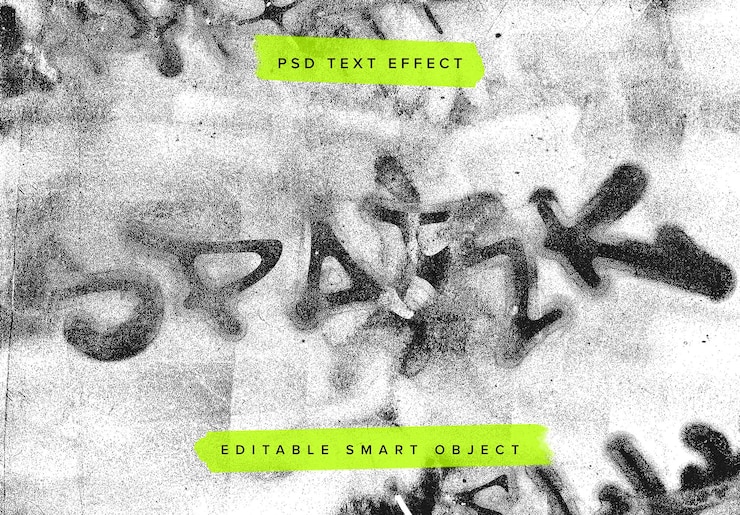 PSD mockup di effetti di testo grunge graffiti