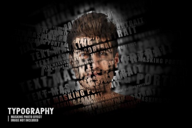 Mockup di effetto foto bolla di mascheratura del testo