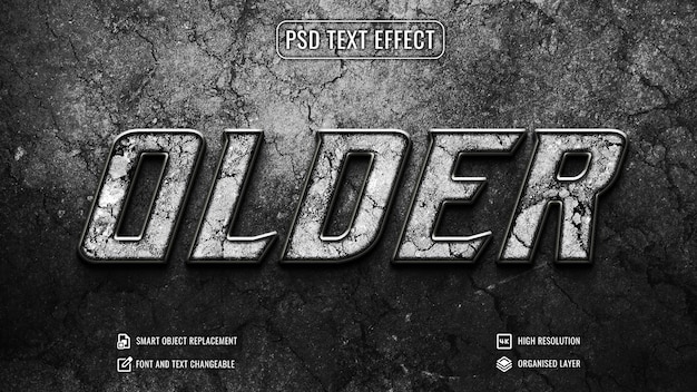 mockup di effetto testo rustico su uno sfondo grungy