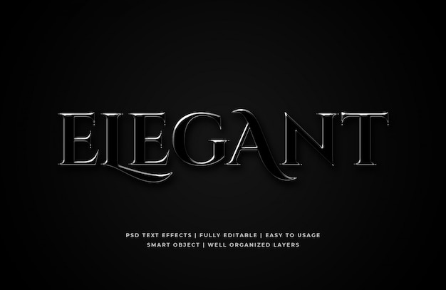 Mockup di effetto testo stile 3d elegante