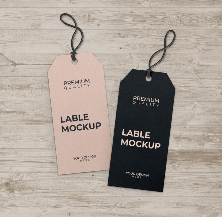 mockup di etichetta con striscia nera