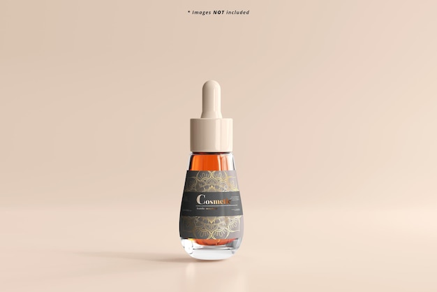 Mockup di etichetta del flacone contagocce a forma di goccia