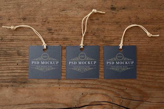 Mockup di etichetta per appendere l'indumento