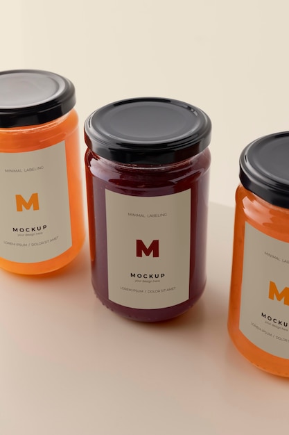 Mockup di etichettatura del barattolo minimo