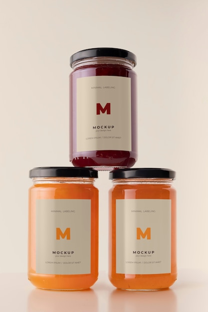 Mockup di etichettatura del barattolo minimo