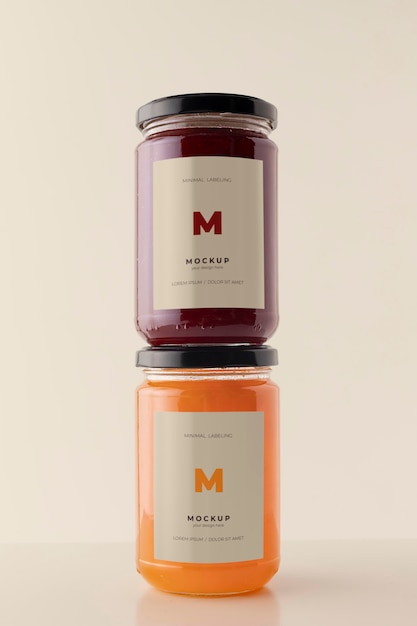 Mockup di etichettatura del barattolo minimo