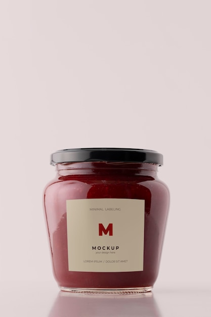 Mockup di etichettatura del barattolo minimo