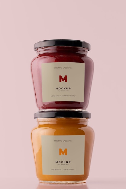 Mockup di etichettatura del barattolo minimo