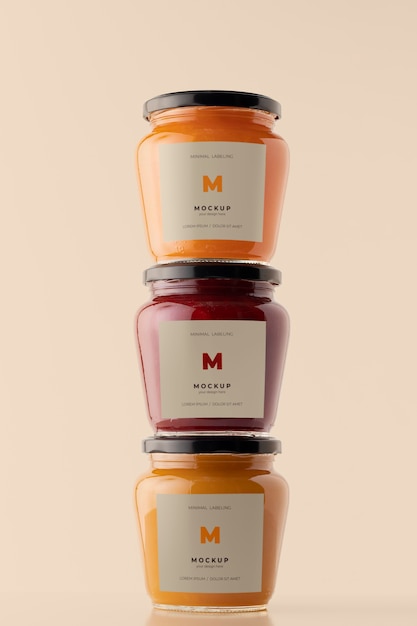 Mockup di etichettatura del barattolo minimo