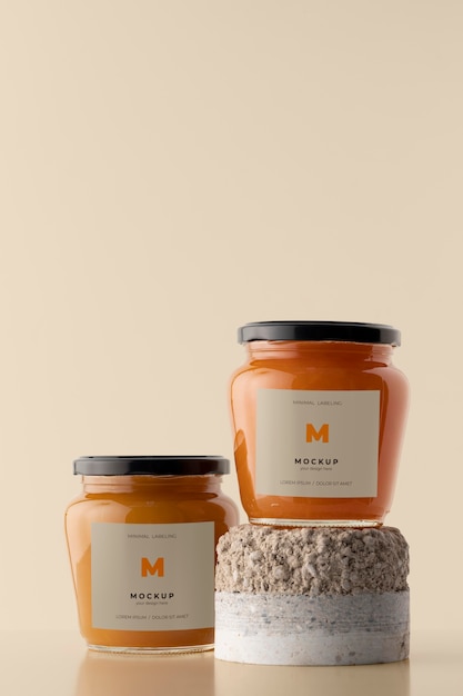 Mockup di etichettatura del barattolo minimo