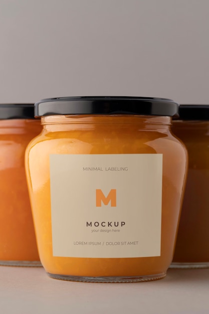 Mockup di etichettatura del barattolo minimo