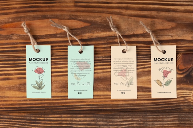 Mockup di etichette in carta ecologica