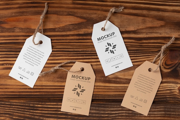 Mockup di etichette in carta ecologica