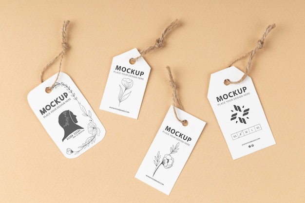 Mockup di etichette in carta ecologica