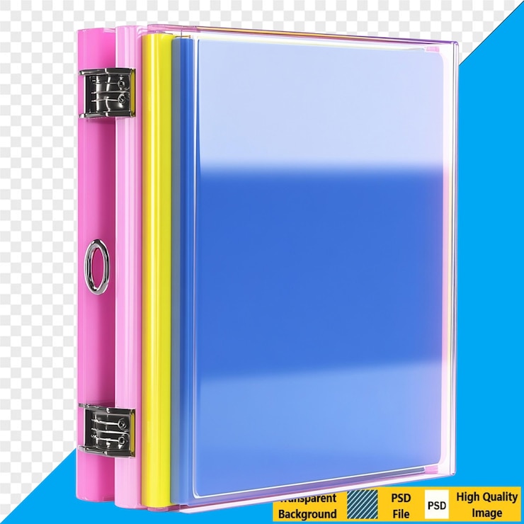 PSD mockup di fascicolo trasparente colorato