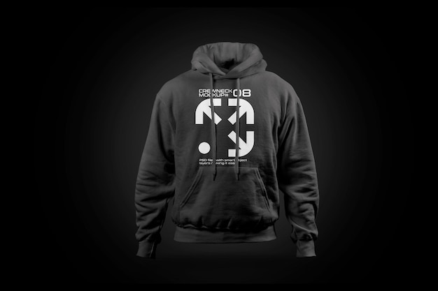 Mockup di felpa con cappuccio con colore di sfondo modificabile