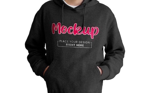 Mockup di felpa con cappuccio nera