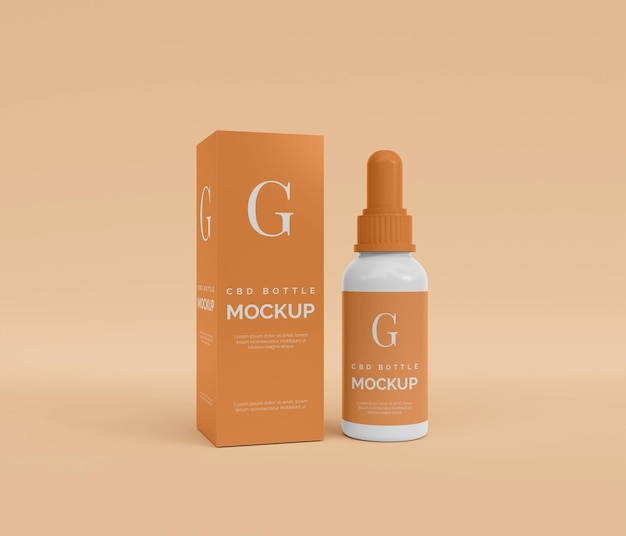 Mockup di flacone contagocce rendering 3D