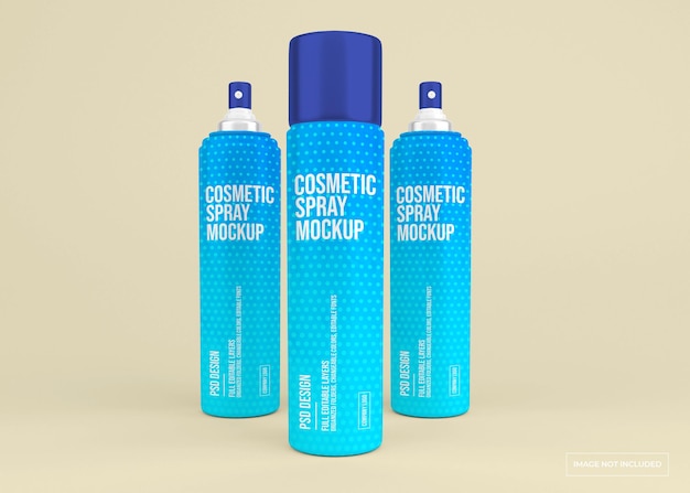 Mockup di flacone spray cosmetico nella rappresentazione 3d