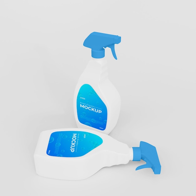 Mockup di flacone spray per lavaggio a mano in plastica 3D