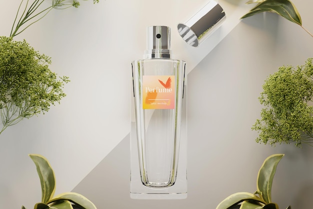 Mockup di flacone spray per profumo