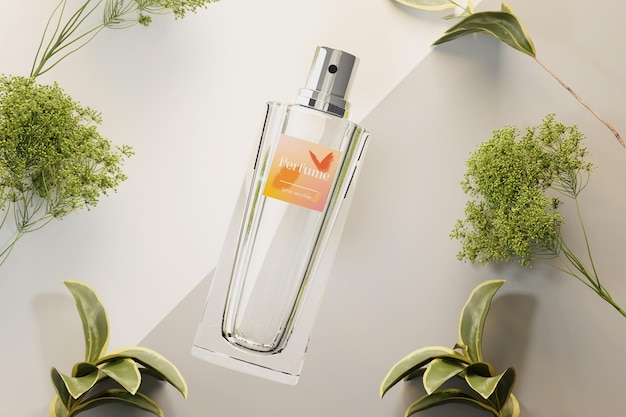 Mockup di flacone spray per profumo