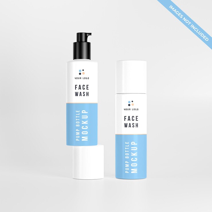 Mockup di flaconi per pompe per la cura della pelle e cosmetici