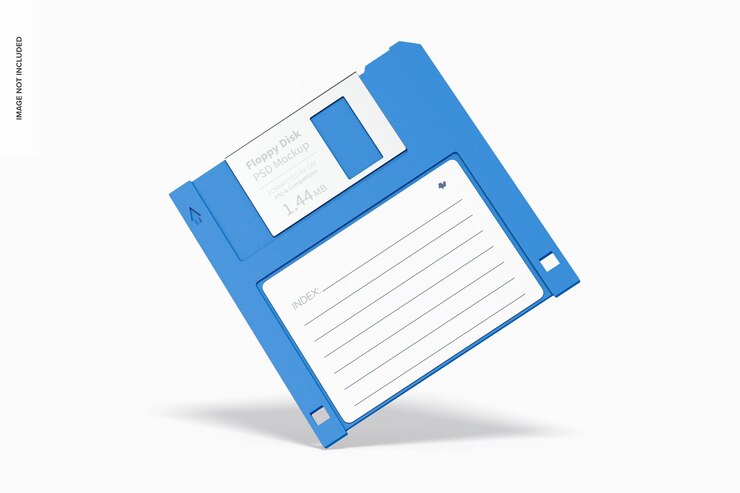 PSD mockup di floppy disk, appoggiato