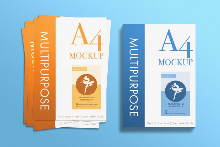 Mockup di fogli A4 multiuso