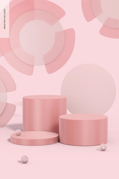 Mockup di fondali rotondi in acrilico smerigliato