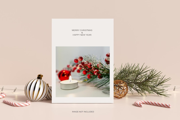 Mockup di foto di cornici di carta di buon natale