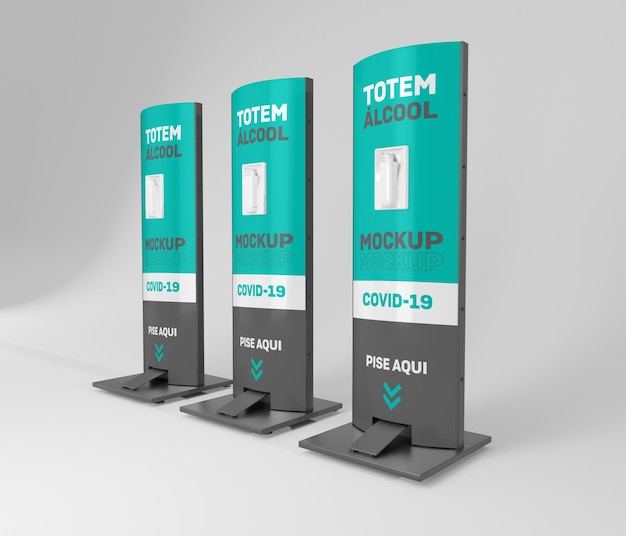 Mockup di gel alcolico totem
