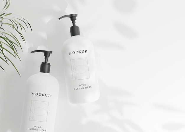 Mockup di gel doccia con pompa per bottiglia