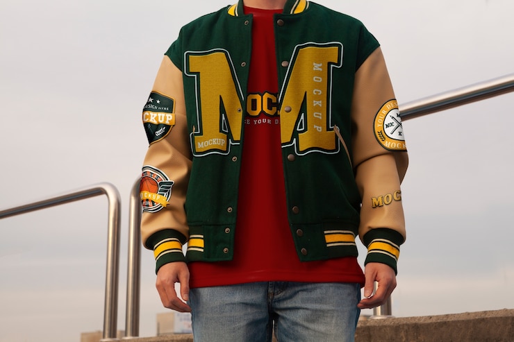 PSD mockup di giacca da college