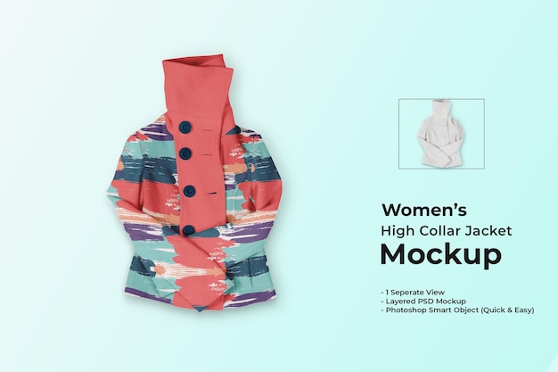 Mockup di giacca da donna con collo alto