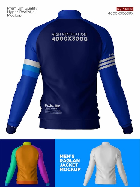 mockup di giacca raglan da uomo sul retro