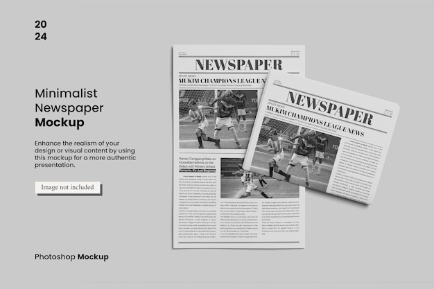 Mockup di giornale minimalista per mostrare il tuo design al cliente