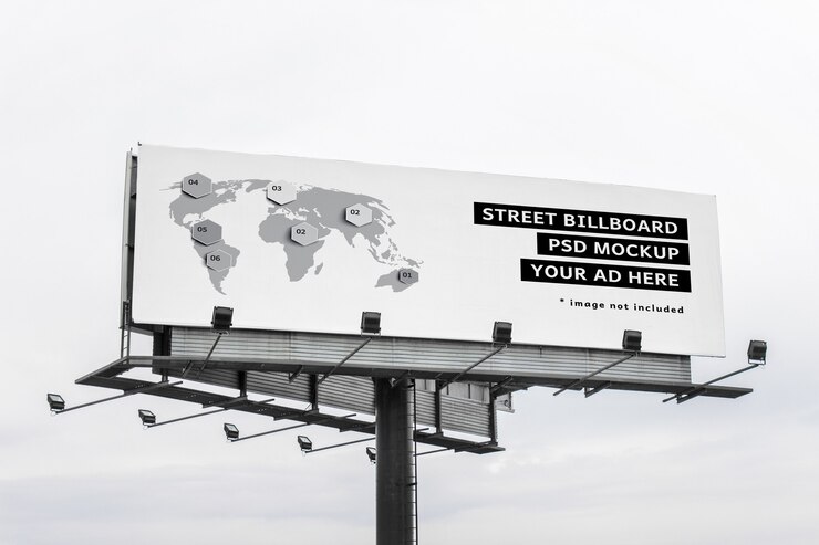 Mockup di grande mega bordo, cartellone commerciale