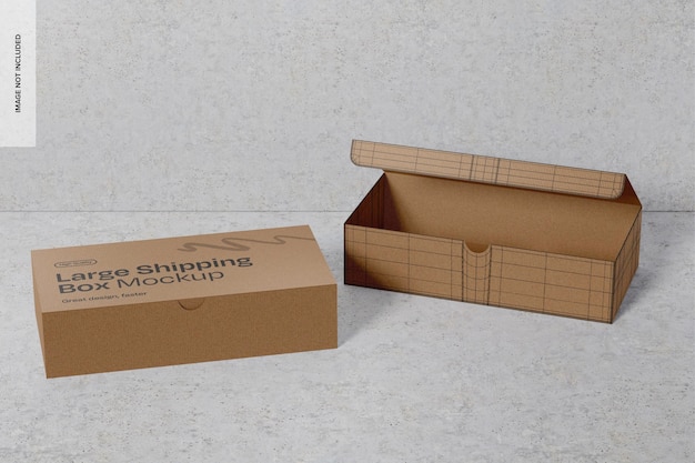 Mockup di grandi scatole di spedizione