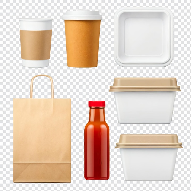 PSD mockup di imballaggi alimentari ecologici per takeaway
