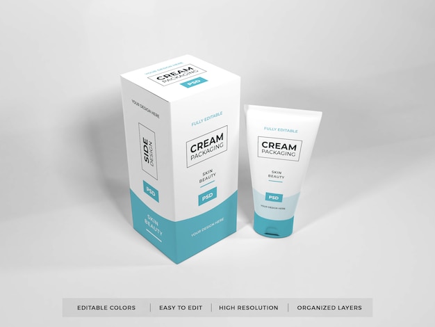 Mockup di imballaggio crema cosmetica realistico