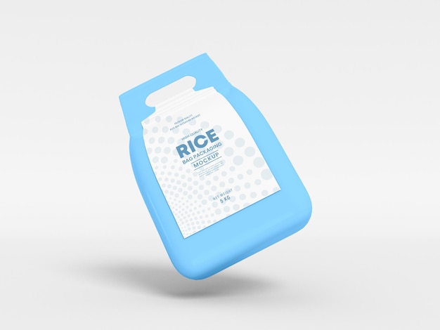 Mockup di imballaggio del sacchetto di riso