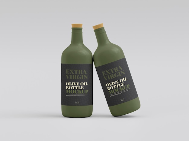 Mockup di imballaggio della bottiglia di olio d'oliva