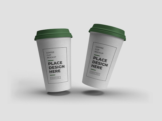Mockup di imballaggio della tazza di caffè isolato