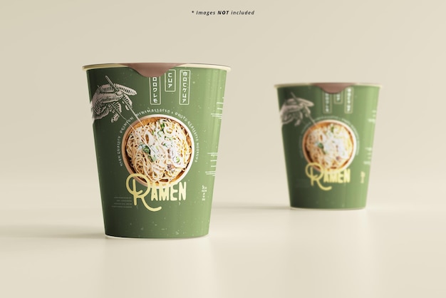 Mockup di imballaggio della tazza di noodle